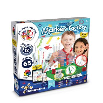 DIY Pen Factory Kit III. Joc educațional furnizat cu o pungă cadou din hârtie kraft (100 g/m²) - Alb