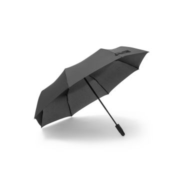 GUSTAVO. Umbrelă din pongee poliester reciclat (100% rPET) 190T cu deschidere și închidere automată - Negru