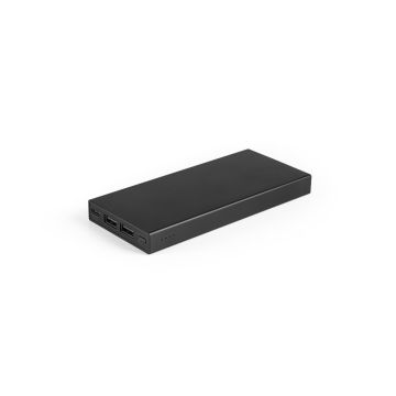 DOROTHY 10. Power bank 10'000 mAh din aluminiu reciclat (100% rAL) - Negru