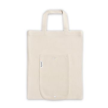 BEIRUT. Pungă pliabilă din bumbac (50%), bumbac reciclat (30%) și poliester (20% rPET) (140 g/m²) - Natural deschis