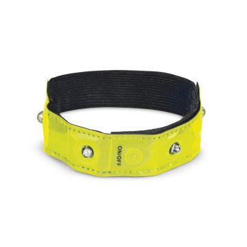 VISIBLE. Brățară reflectorizantă cu 4 LED-uri roșii - Galben