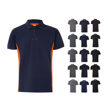 VL SUPAY. Tricou polo piqué bicolor (180g/m²), cu mânecă scurtă, din bumbac (60%) și poliester (40%)