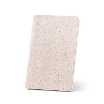 ORGANIC SOFT. Blocnotes A6 cu copertă flexibilă realizată din materie organică de elefant (80%) - Natural deschis