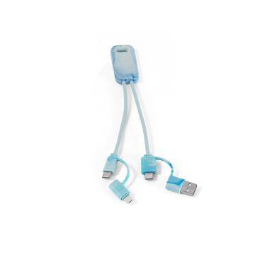 BERNERS. Cablu USB super rapid 6 în 1 în Pet reciclat (100% rPET) - Asortat