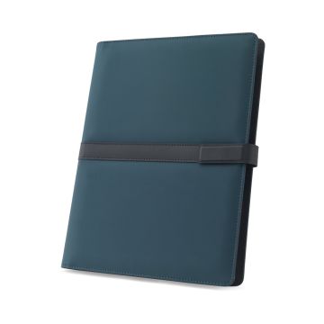 SANDERSON FOLDER. Dosar A4 din PU (50% reciclat) cu închidere magnetică și blocnotes cu pagini liniate - Albastru