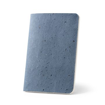 COFFEEPAD SOFT. Blocnotes A6 cu copertă flexibilă realizată din deșeuri de coji de cafea (65%) - Albastru