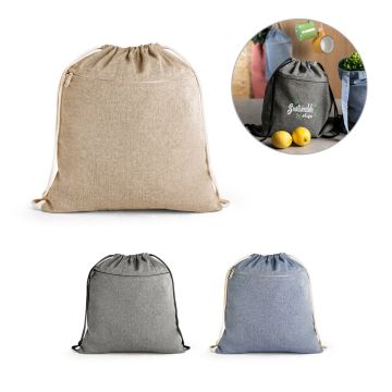 CHANCERY. Sacoșă cu cordon din bumbac reciclat (70%), poliester (30% rPET) (140 g/m²)