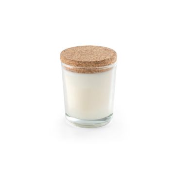 ZEN 80. Lumânare aromatică într-un pahar de sticlă cu capac de plută 80 g - Transparent