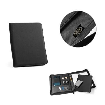 EMERGE FOLDER. Mapa 300 D poliester reciclat (100% rPET) A4 cu fermoar