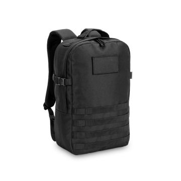 EDINBURGH BPACK. Rucsac în stil militar din poliester reciclat 600D, de înaltă densitate și căptușeală din poliester reciclat 210D 17'3' - Negru