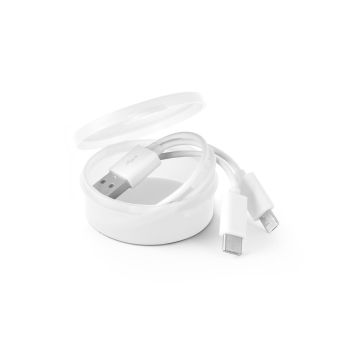EMMY. Cablu USB 3 în 1 din ABS și PVC - Alb