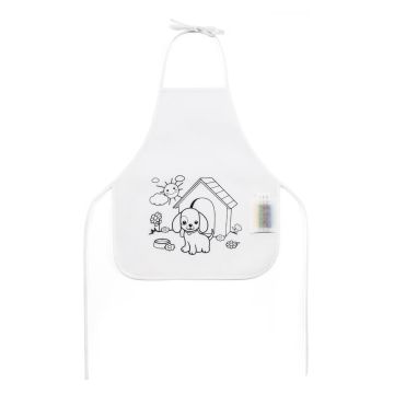 NILO. Șorț de colorat pentru copii (80 g/m²) - Alb