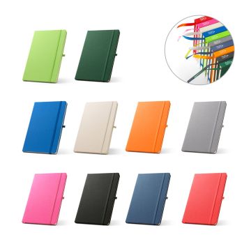 ANNE. Blocnotes A5 din poliester reciclat (100% rPET) cu pagini liniate