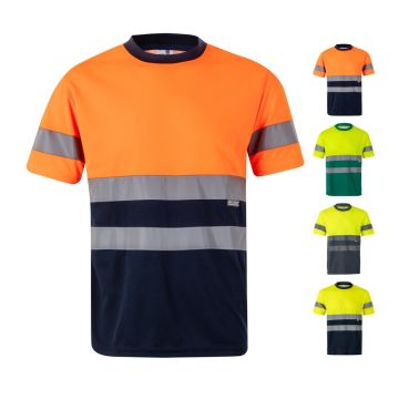 VL BRAHMA. Tricou tehnic bicolor cu ochi de pasăre (140g/m²), din poliester (100%)