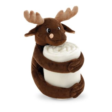 MOOSE. Pătură cu jucărie de pluș (180 g/m²) - Maro