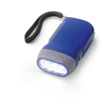 EDDIE. Lanternă Dynamo cu 3 LED-uri - Albastru