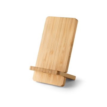LANGE. Suport pentru smartphone cu încărcător wireless rapid de 15W din bambus - Natural