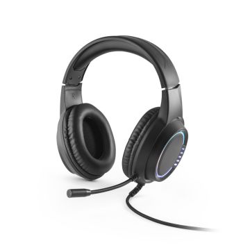 Thorne Headset RGB. Căști din ABS cu cablu de 2 m, microfon și lumini LED RGB - Negru
