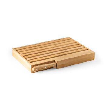 PASSARD. Placă pentru feliat pâine din bambus cu cuțit din oțel inoxidabil - Natural