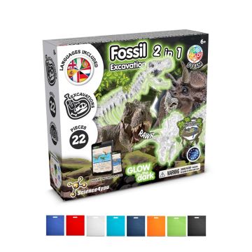 2 in 1 Fossil Excavation Kit IV. Joc educațional furnizat cu o pungă cadou nețesută (80 g/m²)