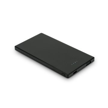 DENNING. Power bank subțire din oțel inoxidabil de 5'000 mAh - Negru