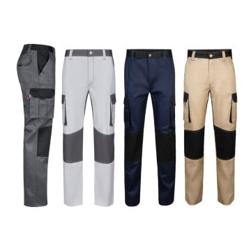 VL NJORD. Pantaloni din twill cu buzunare multiple în două tonuri (240 g/m²), din bumbac (35%) și poliester (65%)