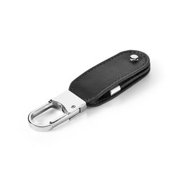 BRAGG 8GB. Memorie USB cu 8GB în PU și cu clemă carabiner - Negru