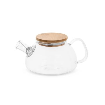 SNEAD. Ceainic din sticla borosilicată cu capac din bambus de 750 mL - Natural - 750 mL