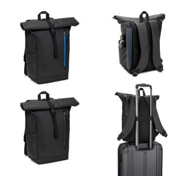 OSASCO BPACK. Rucsac Roll Top cu un design cu sistem de fermoare care permite rularea vârfului pentru a se potrivi cu volumul rucsacului, fabricat din poliester reciclat 600D