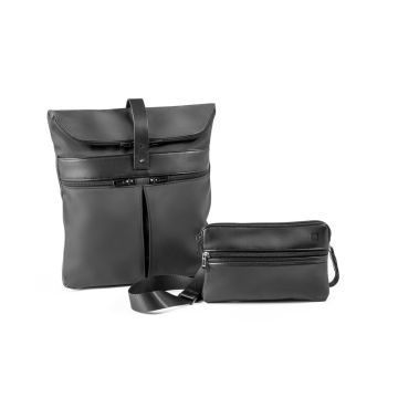ROVER BACKPACK. Rucsac din microfibră și PU - Negru