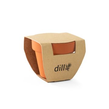 ANETHUM. Clay pot with dill - Natural