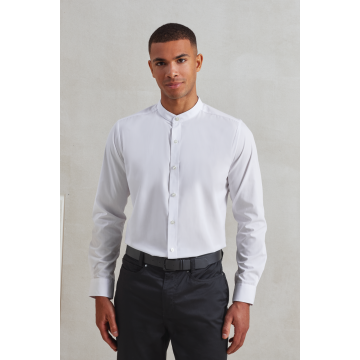 BANDED COLLAR 'GRANDAD' LONG SLEEVE SHIRT