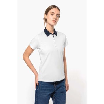 LADIES' TWO-TONE JERSEY POLO SHIRT