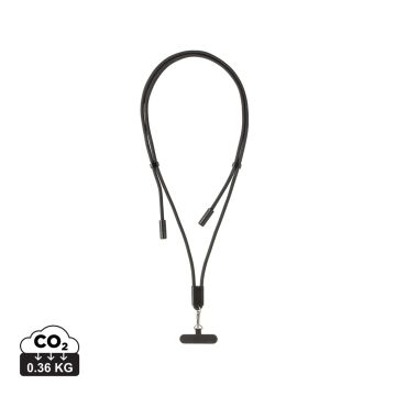 LoopAmp RCS RPET adjustable 160 cm phone cord with 60W cable