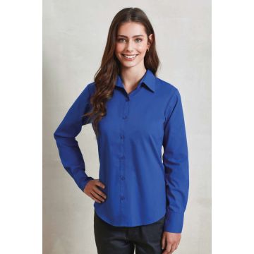 WOMEN'S LONG SLEEVE POPLIN BLOUSE