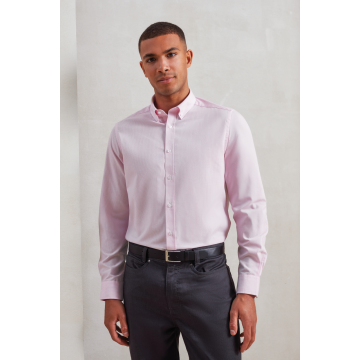 MEN’S COTTON RICH OXFORD STRIPES SHIRT