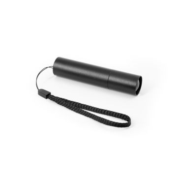 BRUCE. Rechargeable flashlight made from recycled aluminum (100% rAL) with 30 mm extendable tip - Black