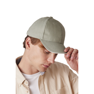 CAP IN ORGANIC COTTON WITH CONTRASTING SANDWICH PEAK - 6 PANELS
