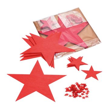 Set de stele din pâslă - Rosu - 30 × 30 cm