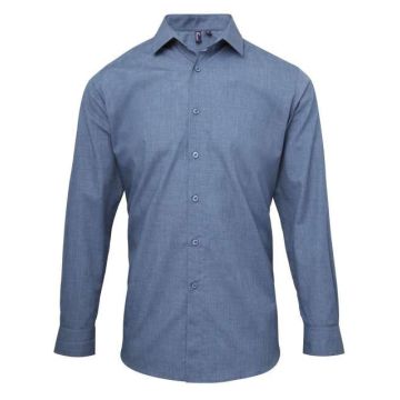 MEN'S CROSS-DYE ROLL SLEEVE POPLIN BAR SHIRT