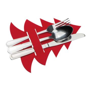 Set suport tacâm  - Rosu - 17 × 1,5 × 21,5 cm