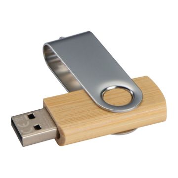 USB din bambus, 4GB, de pe stoc - Maro - 5,7 × 2 × 1 cm