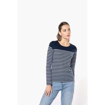 LADIES’ LONG-SLEEVED BRETON STRIPE TOP