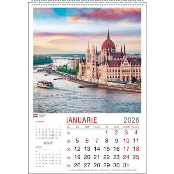 Calendar de perete, Orase Europene, personalizabil